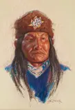 The Patriot by Joe Beeler, pastel on paper, sold Feb 2019