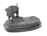 Joe Neil Beeler, Phillips' Buffalo, bronze with dark brown patina