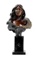 Tracy Beeler, Moonflower, bronze with polychrome patina