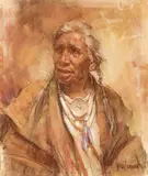 Harley Brown, Indian Portrait (Old Moccasin Crow)