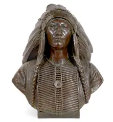 Pretty Eagle by Cyrus Edwin Dallin, 1984, bronze with brown patina, sold Feb 2019