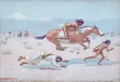 Edwin Willard Deming, The Rescue of Cosel, gouache and watercolor on paper
