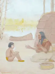 Edwin Willard Deming, Story Time, gouache, watercolor and pencil on paper
