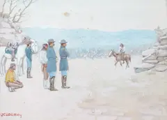 Edwin Willard Deming, Scout's Return, gouache, watercolor and pencil on paper