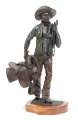 Daro Flood, The Mustanger, bronze with polychrome patina