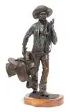 Daro Flood, The Mustanger, bronze with polychrome patina