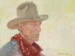 Roy Grinnell, Untitled (Cowboy), 1989, oil on canvas board