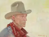 Roy Grinnell, Untitled (Cowboy), 1989, oil on canvas board