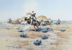 John Wade Hampton, Unglued, 1980, watercolor on paper