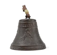 Mehl Lawson, Cowboy Artists of America 25th Anniversary Bell, 1990, bronze with dark brown patina