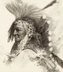 Gary Lawrence Niblett, Taos Dancer, 1979, charcoal on paper
