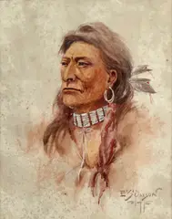 Edgar S. Paxson, Untitled (Indian Man), 1915, watercolor on paper