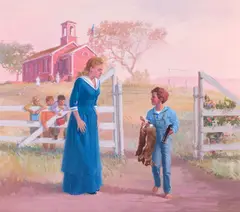 Donald 'Putt' Putman, School Marm, acrylic on paper
