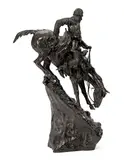 Mountain Man (Recast) by Frederic Remington, 1983, bronze with dark brown patina, sold Feb 2019