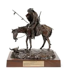 Jim Reno, Last Hunt, 1986, bronze with dark brown patina