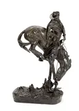 The Outlaw (Recast) by Frederic Remington, 1983, bronze with dark brown patina, sold Feb 2019