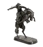 Wooly Chaps (Recast) by Frederic Remington, circa 1983, bronze with dark brown patina, sold Feb 2019