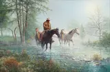 Jack Terry, Mounts for Tomorrow (Guadalupe Moon), 1991, oil on canvas