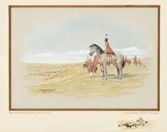 Byron Wolfe, Red Man's Commissary on the Canadian, gouache on paper