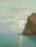 Catalina Harbor by Granville Redmond, oil on canvas, sold Nov 2019