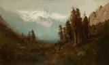 William Keith, Pack Train in the Sierras, oil on canvas