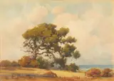 Oak Tree by the Sea by Percy Gray, watercolor on paper, sold Nov 2019