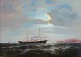 Herman R. Dietz, Ella Rhollfs Steaming off San Francisco, 1895, oil on canvas