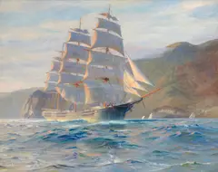 Charles Robert Patterson, Downeaster Jabez Howes in Golden Gate Straits, oil on canvas