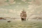 William A. Coulter, San Francisco Bay with the 1915 Pan Pacific Exposition Beyond, oil on canvas