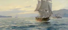 Christopher Blossom, Clipper ship Archer entering San Francisco, circa 1853, oil on canvas