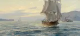 Christopher Blossom, Clipper ship Archer entering San Francisco, circa 1853, oil on canvas
