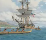 Mark Richard Myers, The Hancock off Lahaina, Maui, 1791, watercolor on paper