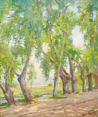 Spring in the Desert - Palm Springs, California - March by Anna Althea Hills, oil on canvasboard, sold Nov 2019