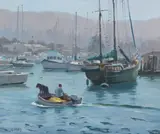 John Cosby, Dog Day in Newport, oil on canvas