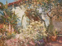 Kevin MacPherson, The Basilica Courtyard (San Diego de Alcala Mission), oil on canvas