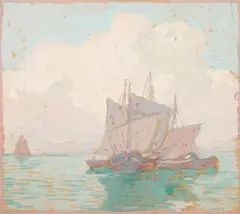 Calm Sea and Full Sails (a group of two) by Edgar Alwin Payne, sold Nov 2019