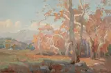 Sycamores near the San Gabriel Mountains by Marion Wachtel, watercolor on paper, offered Nov 2019