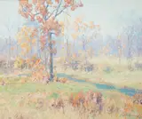 Stream Through the Wooded Glade by Maurice Braun, oil on canvas, sold Nov 2019