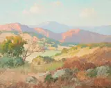 Sunlit Hills by Maurice Braun, oil on canvas, sold Nov 2019
