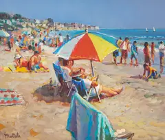 Filastro Mottola, A Good Day to Read, oil on board