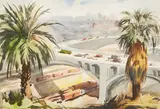 Charles Keck, Pasadena Freeway Bridge, circa 1940, watercolor on paper