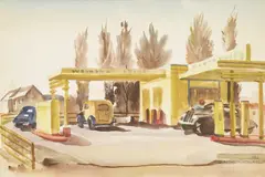 Charles Keck, Full Service, circa 1940, watercolor on paper