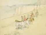 Edgar Alwin Payne, Navajos on Horseback, watercolor and pencil on paper