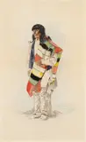 Oscar E. Berninghaus, Tesuque Village Indian, New Mexico, watercolor, colored pencil and pastel on paper