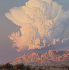 Wilson Hurley, Thunderstorm Building in the Sandias, 1998, oil on canvas affixed to honeycomb fiberglass
