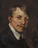 Joseph Raphael, A self-portrait, 1910, oil on board
