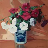 Jane Peterson, Petunias, oil on canvas