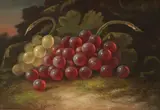 George Henry Hall, Purple and Yellow Grapes, oil on board