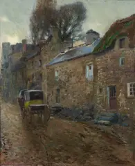 Frank C. Penfold, Street Scene, Pont Aven, Brittany, oil on canvas