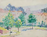 William Clapp, Quiet Sunday in Oakland, circa 1940, oil on panel